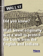 Wall Street was laid out behind a 12-foot-high wood wall across lower Manhattan in 1685 to protect the Dutch settlers from British and Indian attacks.